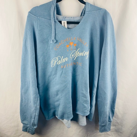 Ocean Beach Sportswear Tops - Ocean Beach Company Blue Palm Springs Hoodie XL Casual Loungewear Beachy